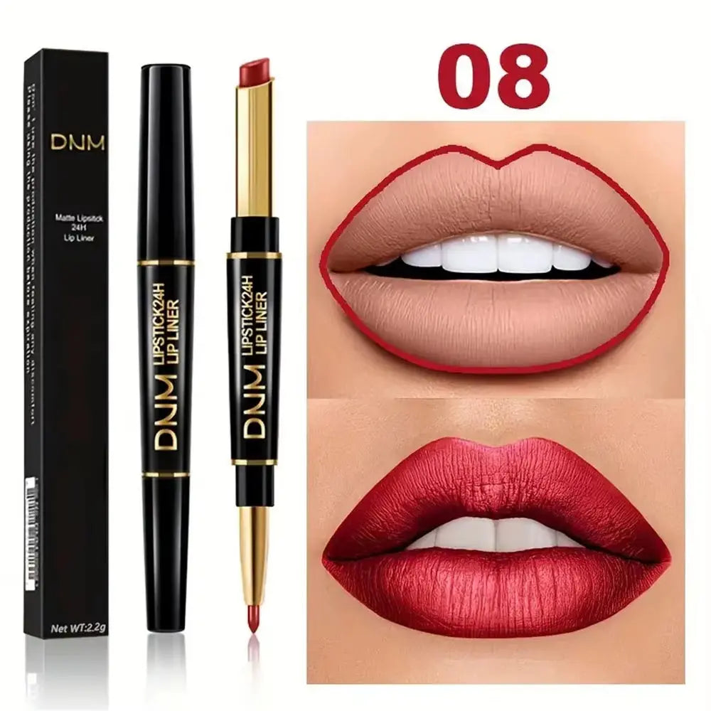 Double-Ended Non-Stick Cup Long Lasting Lipstick Lip Liner High Pigmented Waterproof Valentine'S Day Gifts